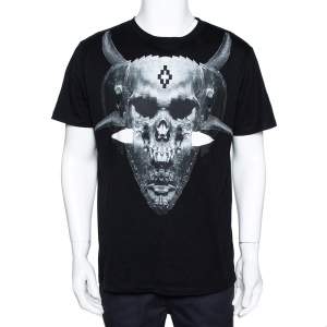 Marcelo Burlon Black Graphic Print Cotton T-Shirt M