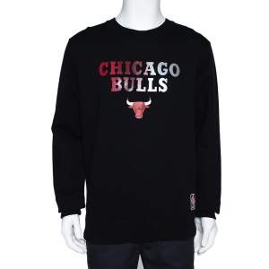 Marcelo Burlon X NBA Black Chicago Bulls Print Cotton Sweatshirt M
