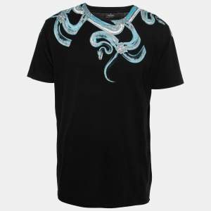 Marcelo Burlon Black Dragon Print Cotton T-Shirt M