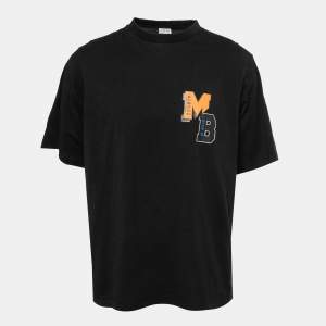 Marcelo Burlon Black Printed Cotton Short Sleeve Oversized T-Shirt M