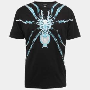 Marcelo Burlon Black Printed Cotton Half Sleeve T-Shirt M