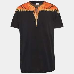 Marcelo Burlon Black Icon Wings Print Cotton Crew Neck T-Shirt L