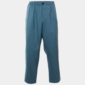 Pre Owned Marni Opal Blue Wool Trousers M
