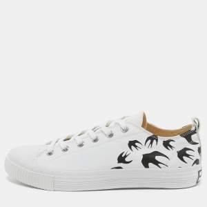 Pre Owned McQ by Alexander McQueen White Canvas Swallow Sneakers Size 44
