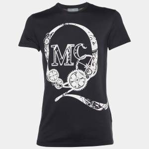 McQ by Alexander McQueen Black Logo Print Cotton Crew Neck T-Shirt S