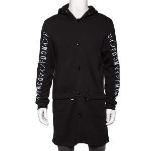 Pre Owned McQ by Alexander McQueen Black Cotton Knit Hooded Jacket S 