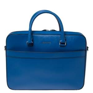 Michael Kors Atlantic Blue Leather Harrson Briefcase