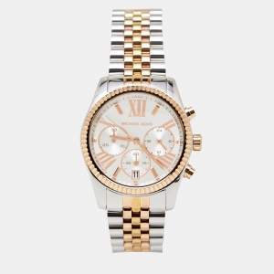 Michael Kors Silver Three-Tone Stainless Steel Lexington MK5735 Women's Wristwatch 38 mm