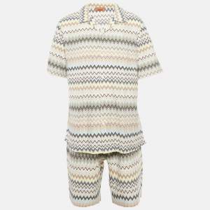 مملوكة مسبقًا طقم قميص وشورت ميسوني زيجزاج متعدد الألوان مقاس كبير جدا جدا