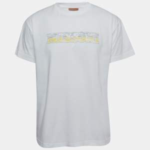 Pre Owned Missoni White Cotton Graphic T-Shirt M