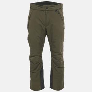 Pre Owned Moncler Grenoble Khaki Green Ski Trousers L