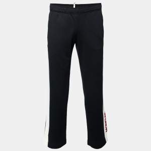 Moncler Grenoble Black Jersey Contrast Trimmed Sweatpants S