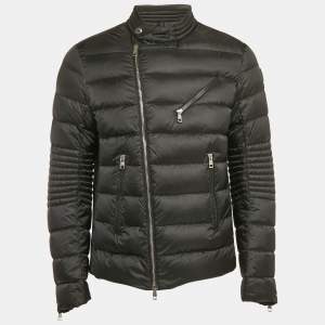 Moncler Black Nylon Aubin Quilted Shell Down Jacket M
