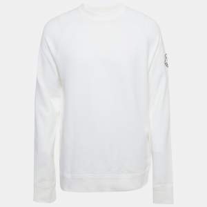 Pre Owned Moncler Genius 1952 X Awake NY White Printed Cotton Knit Sweatshirt L