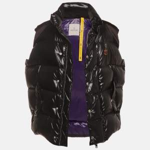 مملوكة مسبقًا Moncler x Palm Angel Black Nylon Oversized Down Vest XS