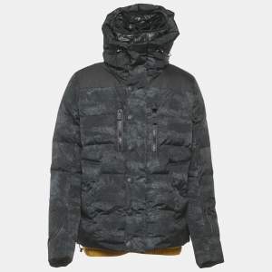 Pre Owned Moncler Grey Synthetic Grenoble Rodenberg Down Jacket XL
