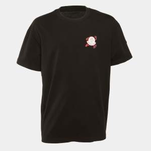 Pre Owned Moncler Black Archivio Creativo Cotton Crew Neck T-Shirt XL
