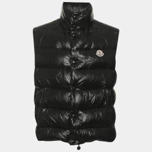 Pre Owned Moncler Black Quilted Nylon Tib Down Gilet Jacket M