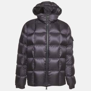 Pre Owned Moncler Navy Blue Nylon Quilted Charbonnel Down Jacket XXL