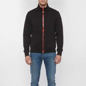 مملوكة مسبقًا Moncler Black Jersey Zip Up Maglia Jacket  M
