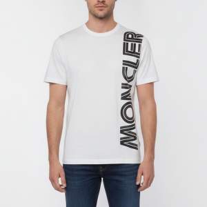Pre Owned Moncler White Jersey Printed Maglia T-Shirt M 