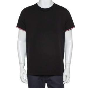 Moncler Black Cotton Logo Crewneck T-Shirt XL