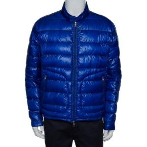 Moncler Blue Synthetic Quilted Acorus Jacket XXL