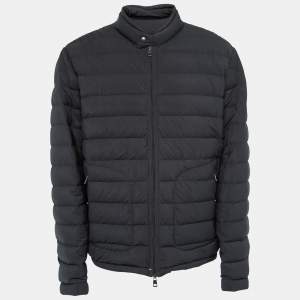 Moncler Black Down Synthetic Acorus Zip Front Jacket 4XL