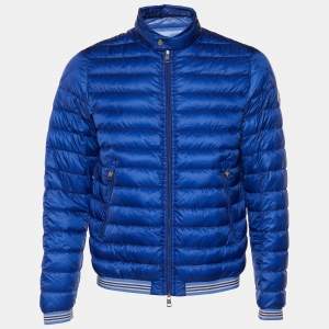 Moncler Blue Synthetic Quilted Lightweight Jacket L