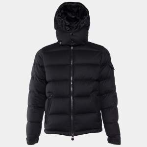 Moncler Black Wool Down Montgenevre Hooded Jacket M