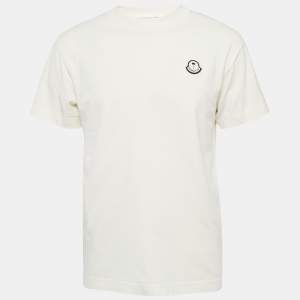 Moncler X Palm Angels Logo Print Cotton Knit Crewneck T-Shirt XS