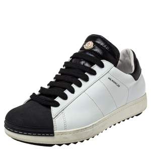 Moncler Black/White Leather Low Top Sneakers Size 42