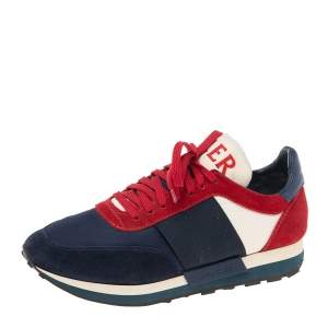 Moncler Tricolor Suede and Nylon Horace Low-Top Sneakers Size 42