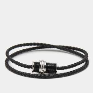 مملوكة مسبقًا Montblanc Leather Two Tone Metal Bracelet
