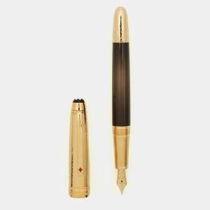 Pre Owned Montblanc Meisterstück World in 80 Days Resin Gold Tone Fountain Pen