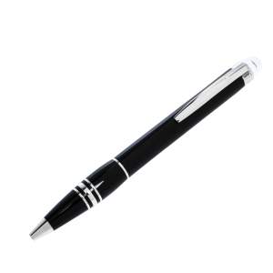 Pre Owned Montblanc StarWalker Black Resin Silver Tone Ballpoint Pen   