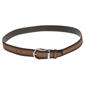 Montblanc Ombre Brown Suede and Leather Casual Line Buckle Cut to Size Belt 