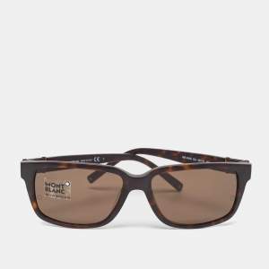 Montblanc Brown Tortoise MB405S Rectangular Sunglasses
