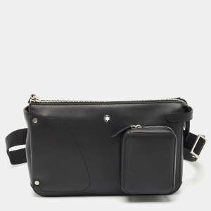 Montblanc Black Leather Meisterstuck Selection Soft Belt Bag