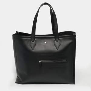 Pre Owned Montblanc Black Leather Meisterstuck Soft Tote