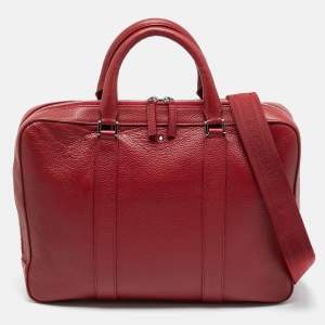 Pre Owned Montblanc Red Leather Meisterstuck Slim Document Briefcase