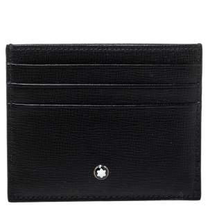 Pre Owned Montblanc Black Leather Meisterstuck Card Holder 6CC