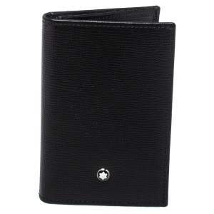 Pre Owned Montblanc Black Leather Meisterstuck Business Card Holder