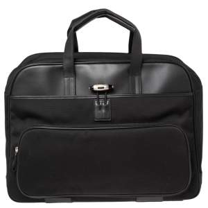 Montblanc Black Nylon and Leather Nightflight Holdall Briefcase