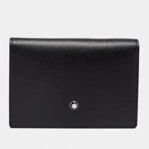 Pre Owned Montblanc Black Leather Meisterstuck Business Card Holder