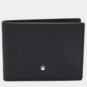 Montblanc Black Woven Embossed Leather Meisterstuck Bifold Wallet