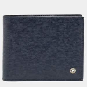 Montblanc Blue Leather Westside Bifold Wallet 