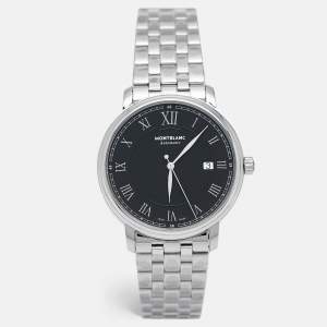 Montblanc Black Stainless Steel Tradition 116483 Men's Wristwatch 40 mm
