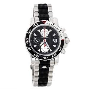  Montblanc Black Stainless Steel Rubber Sport Chronograph 7034 Men's Wristwatch 41.50 mm