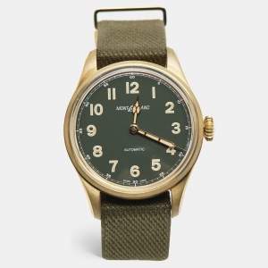 Montblanc Green Bronze Canvas NATO 1858 Limited Edition 118222 Men's Wristwatch 40 mm